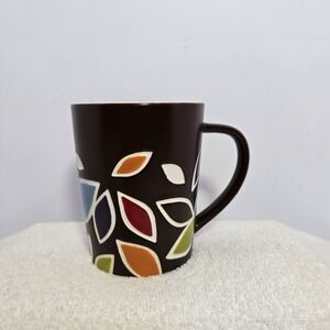 2010 Starbucks New Bone China Leaves Brown Multicolor 4 3/8" Tea Coffee Mug